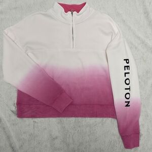 Peloton White and Pink Ombre 1/4 Zip Sweatshirt